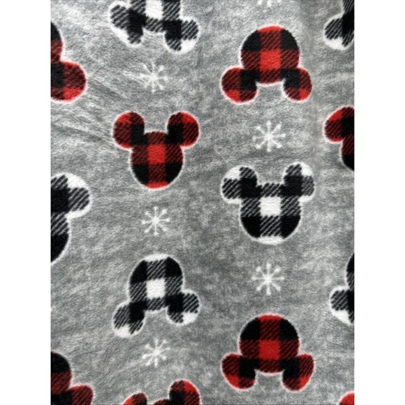 Disney Mens Lounge Pajama Pants XL Mickey Mouse Ears Buffalo Plaid Gray NWT - Picture 3 of 8